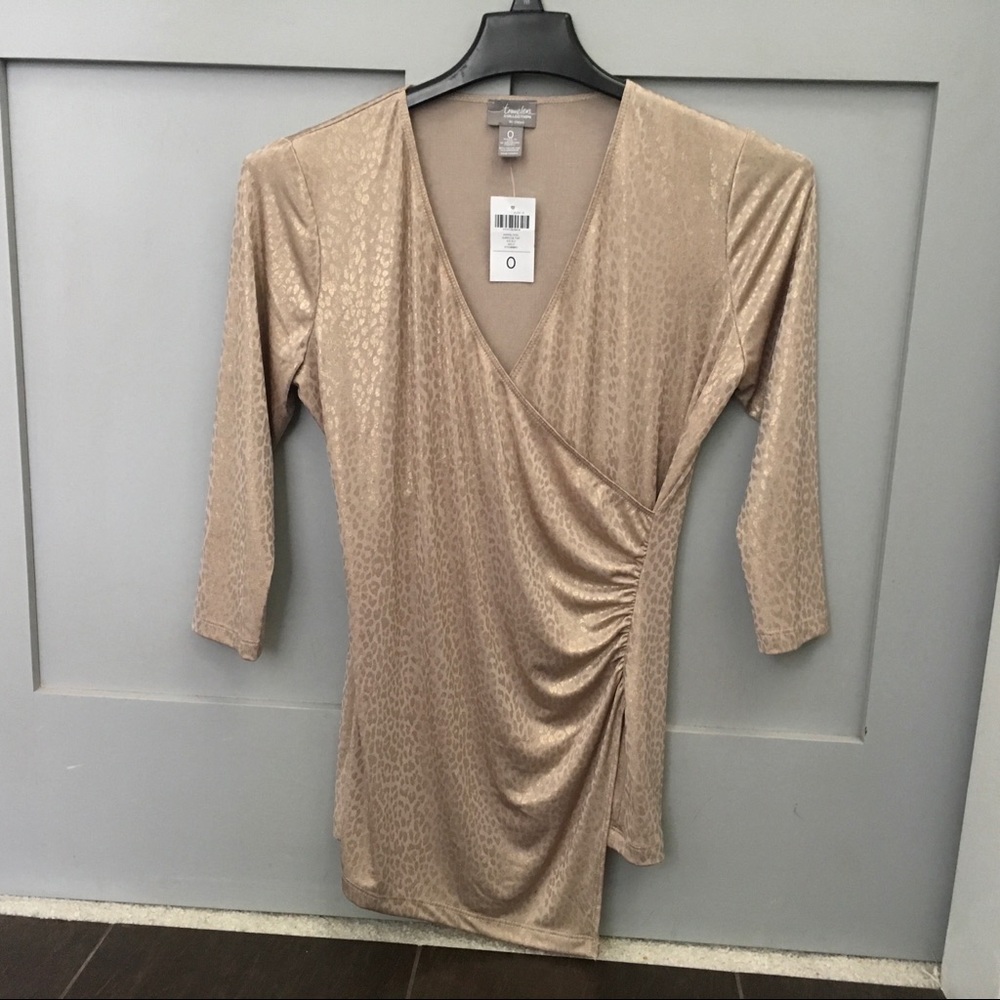 Animal Foil Surplice Top